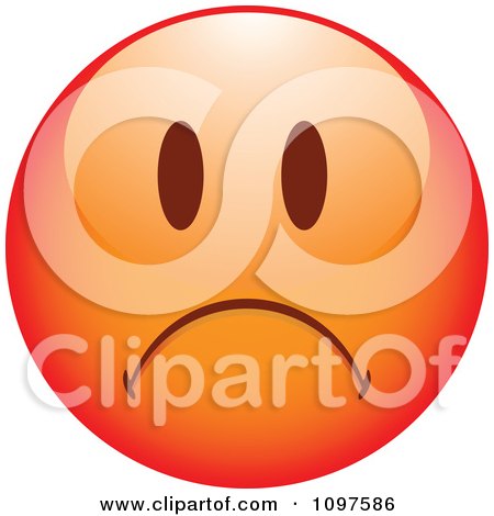 Clipart Red Sad Cartoon Smiley Emoticon Face 1 - Royalty Free Vector Illustration by beboy