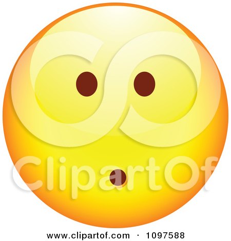 Clipart Yellow Shocked Cartoon Smiley Emoticon Face 1 - Royalty Free Vector Illustration by beboy