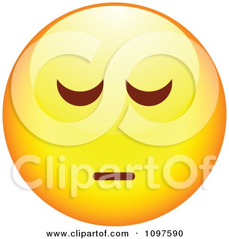 Clipart Depressed Yellow Cartoon Smiley Emoticon Face - Royalty Free Vector Illustration by beboy