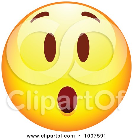 Clipart Surprised Yellow Cartoon Smiley Emoticon Face 1 - Royalty Free Vector Illustration by beboy