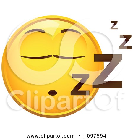 Clipart Snoozing Yellow Emoticon Smiley Face - Royalty Free Vector Illustration by beboy
