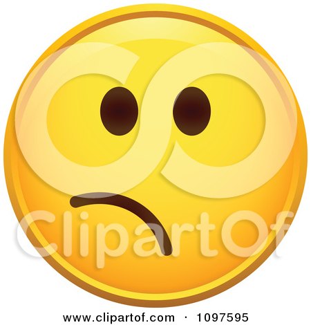 Clipart Worried Yellow Emoticon Smiley Face - Royalty Free Vector Illustration by beboy