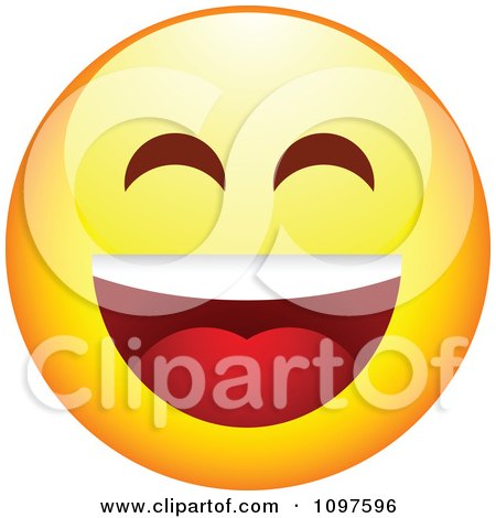 Clipart Laughing Yellow Emoticon Smiley Face - Royalty Free Vector Illustration by beboy