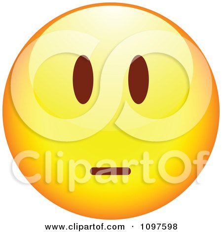 Clipart Straight Faced Yellow Emoticon Smiley Face - Royalty Free Vector Illustration by beboy