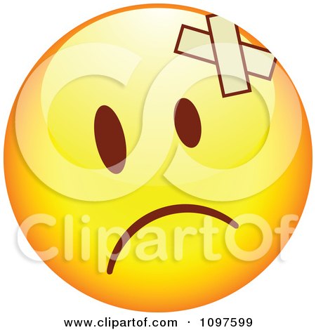 Clipart Hurt Yellow Emoticon Smiley Face - Royalty Free Vector Illustration by beboy
