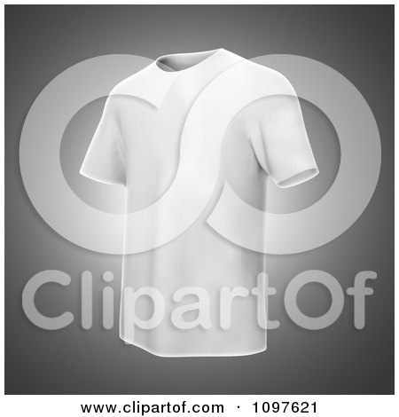 Clipart 3d Plain White Mens T Shirt On Gray - Royalty Free CGI Illustration by Mopic