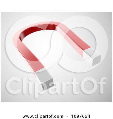 Clipart 3d Red Magnetic Science Horseshoe - Royalty Free CGI Illustration by Mopic