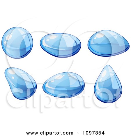 Clipart Reflective Blue Water Droplets 1 - Royalty Free Vector Illustration by Vector Tradition SM