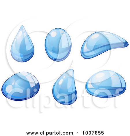 Clipart Reflective Blue Water Droplets 2 - Royalty Free Vector Illustration by Vector Tradition SM