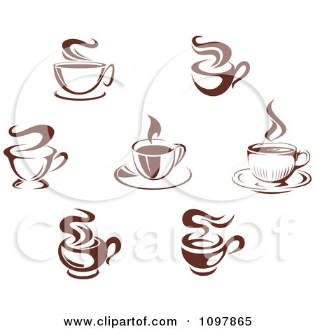 Clipart Steamy Brown Coffee Icons 2 - Royalty Free Vector Illustration by Vector Tradition SM