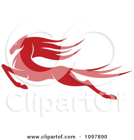 Clipart Red Leaping Horse - Royalty Free Vector Illustration by Vector Tradition SM