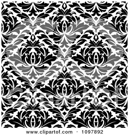 Clipart Black And White Triangular Damask Pattern Seamless Background 21 - Royalty Free Vector Illustration by Vector Tradition SM