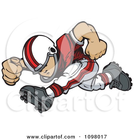 Clipart Athletic Football Player Boy Running - Royalty Free Vector Illustration by Chromaco