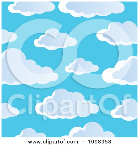 Clipart Seamless Cloudy Blue Sky Background - Royalty Free Vector Illustration by visekart