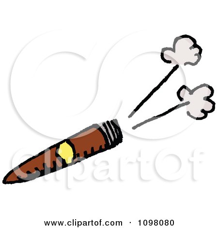 Clipart Smoking Cigar - Royalty Free Vector Illustration by LaffToon