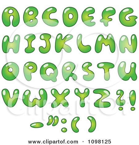 Clipart Green Bubble Ecology Capital Letters And Punctuation - Royalty Free Vector Illustration by yayayoyo