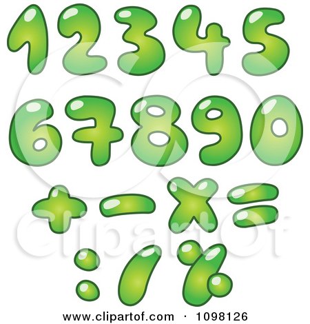 Clipart Green Bubble Ecology Numbers And Math Symbols - Royalty Free Vector Illustration by yayayoyo
