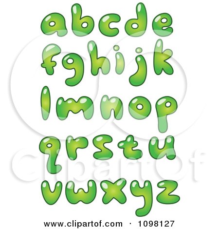 Clipart Green Bubble Ecology Lowercase Letters - Royalty Free Vector Illustration by yayayoyo