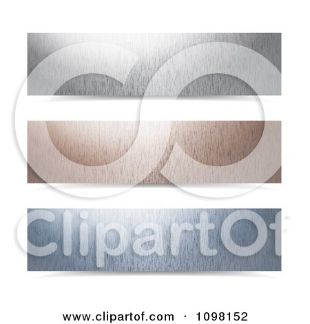 Clipart 3d Brushed Metallic Banners - Royalty Free Vector Illustration by MilsiArt