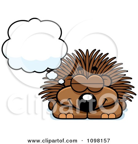 Clipart Dreaming Porcupine - Royalty Free Vector Illustration by Cory Thoman