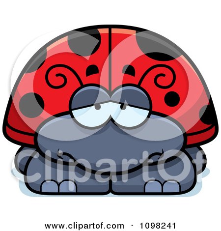 Clipart Depressed Ladybug - Royalty Free Vector Illustration by Cory Thoman