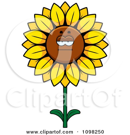 Clipart Bored Sunflower Character - Royalty Free Vector Illustration by Cory Thoman