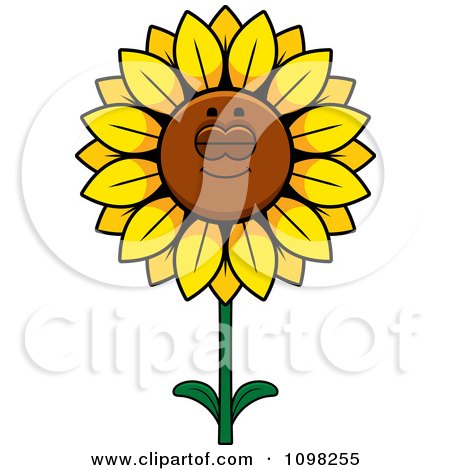Clipart Sleeping Sunflower Character - Royalty Free Vector Illustration by Cory Thoman