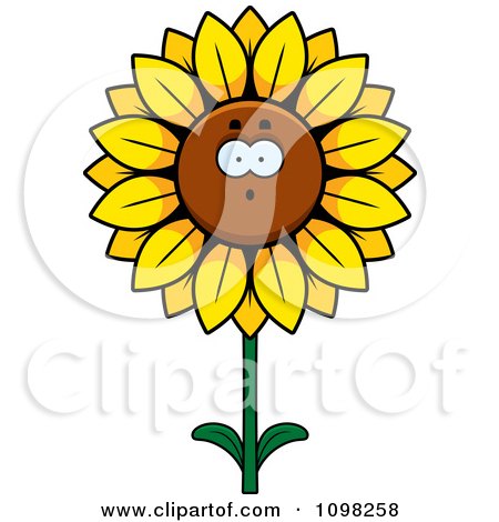 Clipart Surprised Sunflower Character - Royalty Free Vector Illustration by Cory Thoman