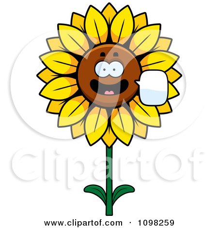Clipart Talking Sunflower Character - Royalty Free Vector Illustration by Cory Thoman