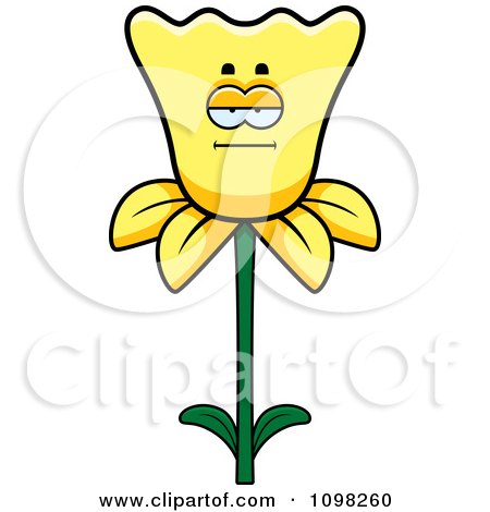 Clipart Bored Daffodil Flower Character - Royalty Free Vector Illustration by Cory Thoman