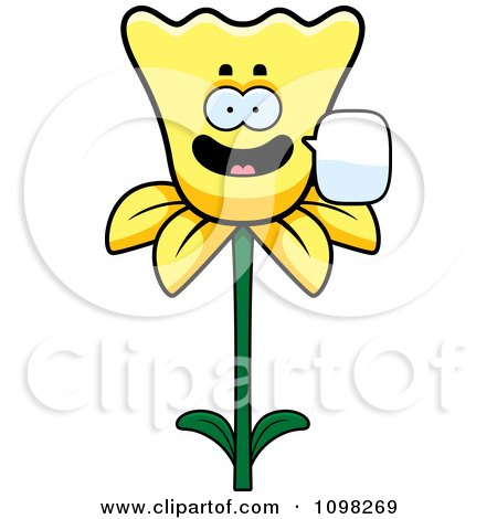 Clipart Talking Daffodil Flower Character - Royalty Free Vector Illustration by Cory Thoman