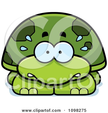 Clipart Scared Green Tortoise Turtle - Royalty Free Vector Illustration by Cory Thoman