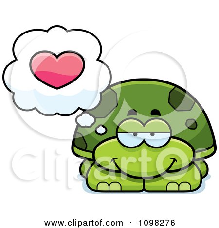 Clipart Green Tortoise Turtle In Love - Royalty Free Vector Illustration by Cory Thoman