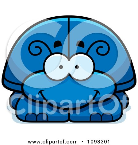 Clipart Happy Blue Beetle - Royalty Free Vector Illustration by Cory Thoman