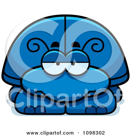 Clipart Bored Blue Beetle - Royalty Free Vector Illustration by Cory Thoman