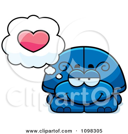 Clipart Blue Beetle In Love - Royalty Free Vector Illustration by Cory Thoman