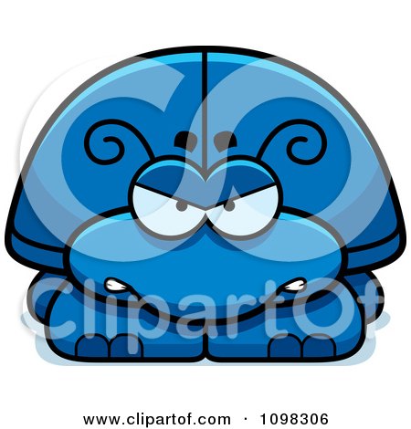 Clipart Angry Blue Beetle - Royalty Free Vector Illustration by Cory Thoman