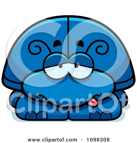 Clipart Sick Blue Beetle - Royalty Free Vector Illustration by Cory Thoman