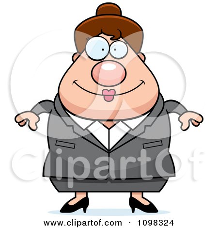 Clipart Chubby Caucasian Business Lady - Royalty Free Vector Illustration by Cory Thoman