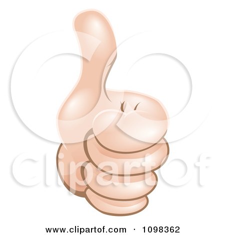 Clipart Caucasian Thumb Up Hand - Royalty Free Vector Illustration by AtStockIllustration
