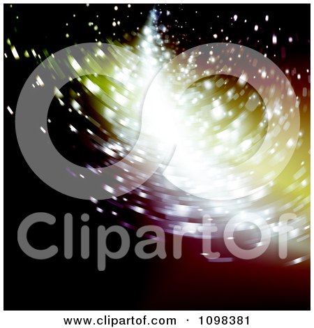 Clipart Blured Streak Of Light Shining Throug Particles - Royalty Free Vector Illustration by MilsiArt