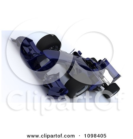 Clipart 3d Dark Blue Formula One Race Car At A Tilted Angle - Royalty Free CGI Illustration by KJ Pargeter