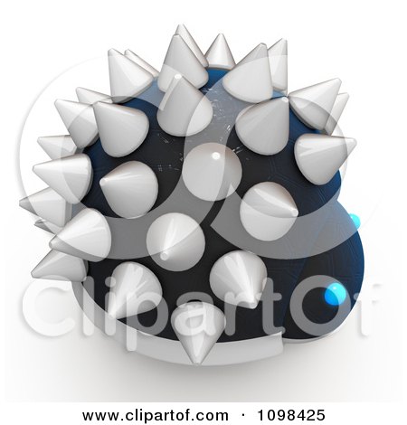 Clipart 3d Spiked Dinosaur Robot An Example Of A Fibonnacci Pattern 1 - Royalty Free CGI Illustration by Leo Blanchette