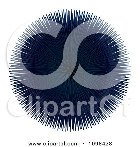 Clipart 3d Blue Sea Urchin An Example Of A Fibonnacci Pattern - Royalty Free CGI Illustration by Leo Blanchette