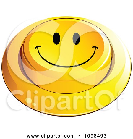 Clipart 3d Yellow Happy Button Smiley Emoticon Face 4 - Royalty Free Vector Illustration by beboy