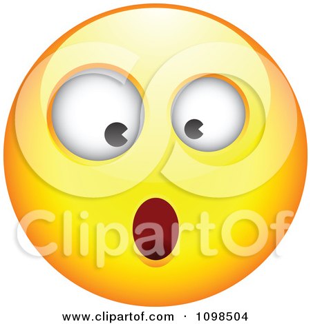 Clipart Surprised Yellow Cartoon Smiley Emoticon Face 5 - Royalty Free Vector Illustration by beboy