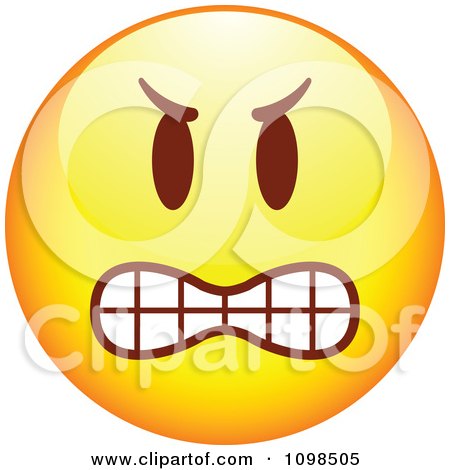 Clipart Yellow Mean Cartoon Smiley Emoticon Face 2 - Royalty Free Vector Illustration by beboy