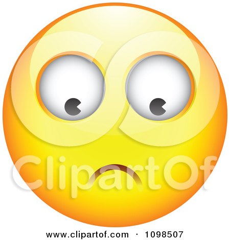 Clipart Yellow Worried Cartoon Smiley Emoticon Face 2 - Royalty Free Vector Illustration by beboy