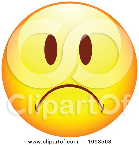 Clipart Yellow Cartoon Smiley Emoticon Face Frowning 3 - Royalty Free Vector Illustration by beboy