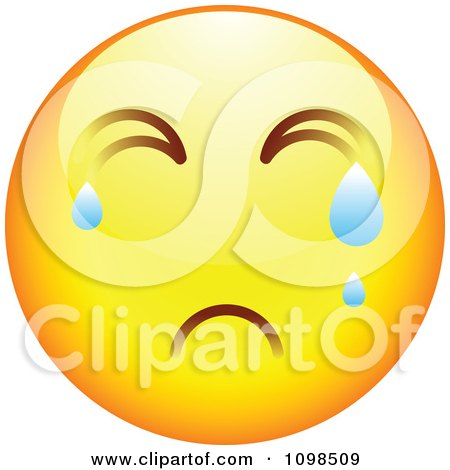 Clipart Crying Yellow Cartoon Smiley Emoticon Face 4 - Royalty Free Vector Illustration by beboy